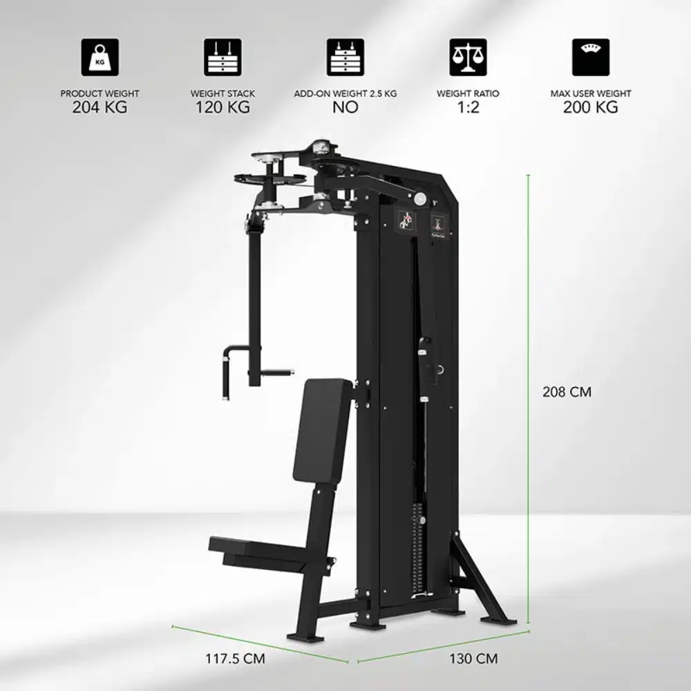 Tunturi Platinum Dual Pec Fly-Rear Delt - DIMENZIJE