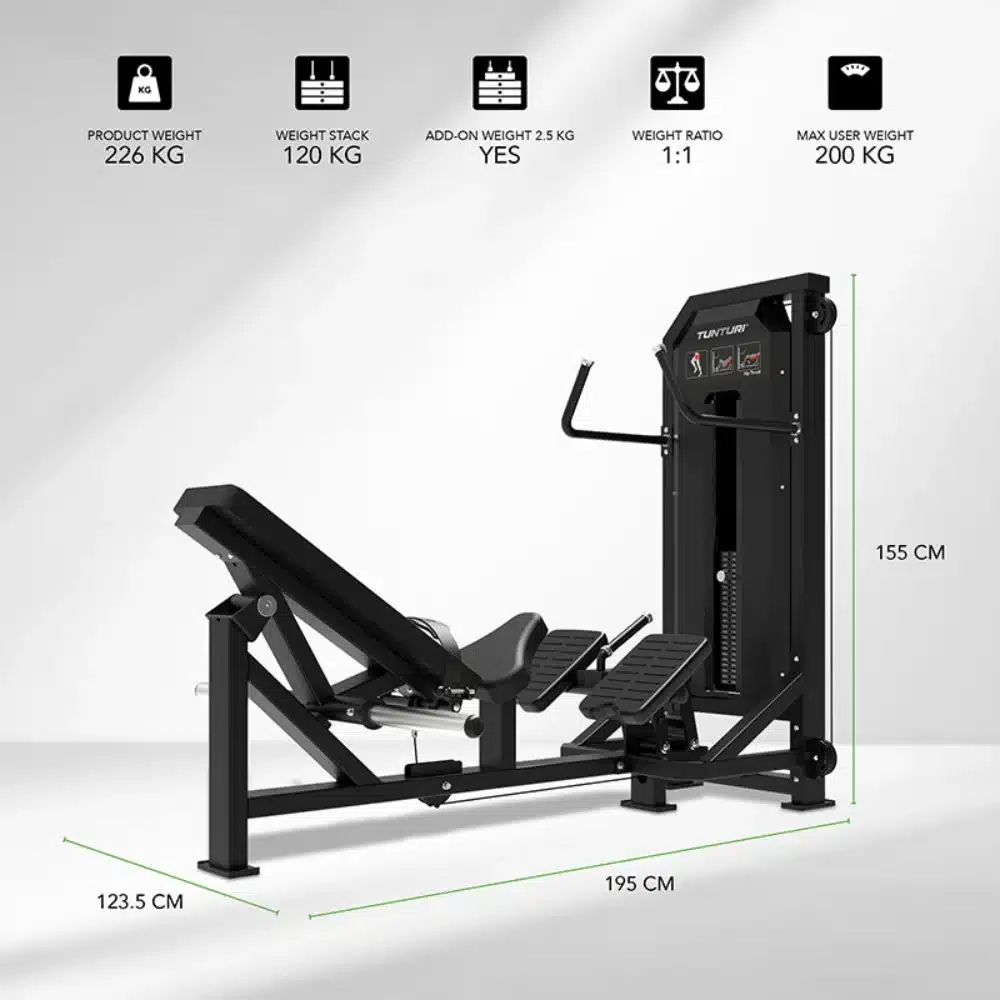Tunturi Platinum Hip Thrust - dimenzije